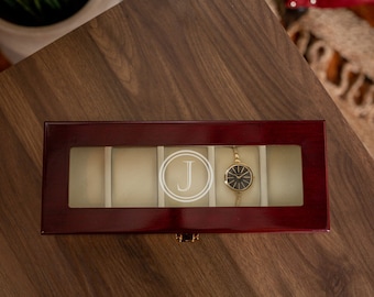 Caja de reloj para hombres personalizado, caja de reloj grabada, caja de reloj para mujeres, caja de reloj monograma para mujeres, caja de joyería grabada, caja de reloj