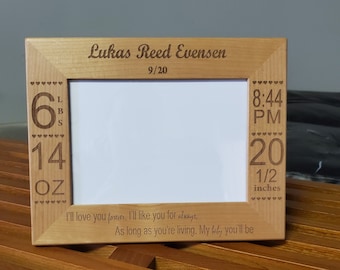 Geburtsanzeigenrahmen, personalisierter Bilderrahmen für Babys, Bilderrahmen für neue Eltern, Bilderrahmen für Kinderzimmer, Geschenk für neue Eltern, Baby Geschenk