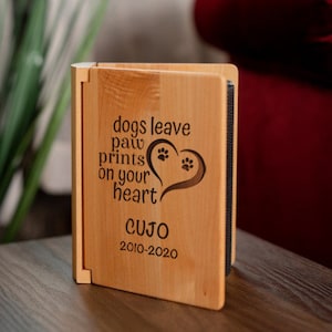 Dog Memorial Photo Album, Pet Loss Album for Pictures, Dog Lover Photo Album, Engraved Album with Pet&#39;s Name, Customized Photo Album for Dog