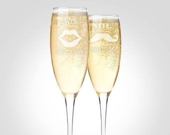 Champagnefluiten Verloving, Aangepaste Verlovingsfeestglazen, Verlovingscadeau met een persoonlijk tintje, Verloving Champagneglazen Set van 2