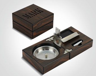 Cigar Ashtray, Personalize Ashtray, Cigar Cutter, Anniversary Gift for Man, Golf Gift for Man, Cigar Lover Gift, Custom Gift for Smoker