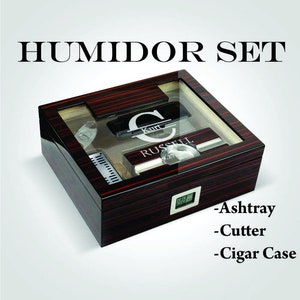 Cigar Humidifier Cigar Humidor Box Cigar Cutter Design with Cigar Box Logo Personalized Humidor with Logo Cigar Case with Custom Logo