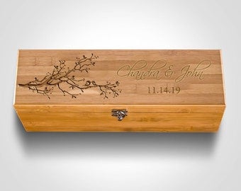 Wine Box, Wedding Gift for Couple, Wedding Wine Box, Engagement Gift for Couple, Anniversary Wine Box, Custom Wine Box, Wine Gift Engraved