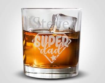 Dad Whiskey Glass, Whiskey Glass Gift for Dad, Personalized Whiskey Glass Engraved, Whiskey Gifts for Men