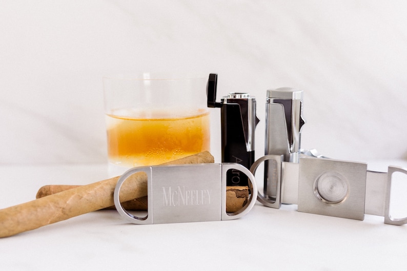 Cigar Cutter and Lighter Set Cigar Cutter Personalized Etsy