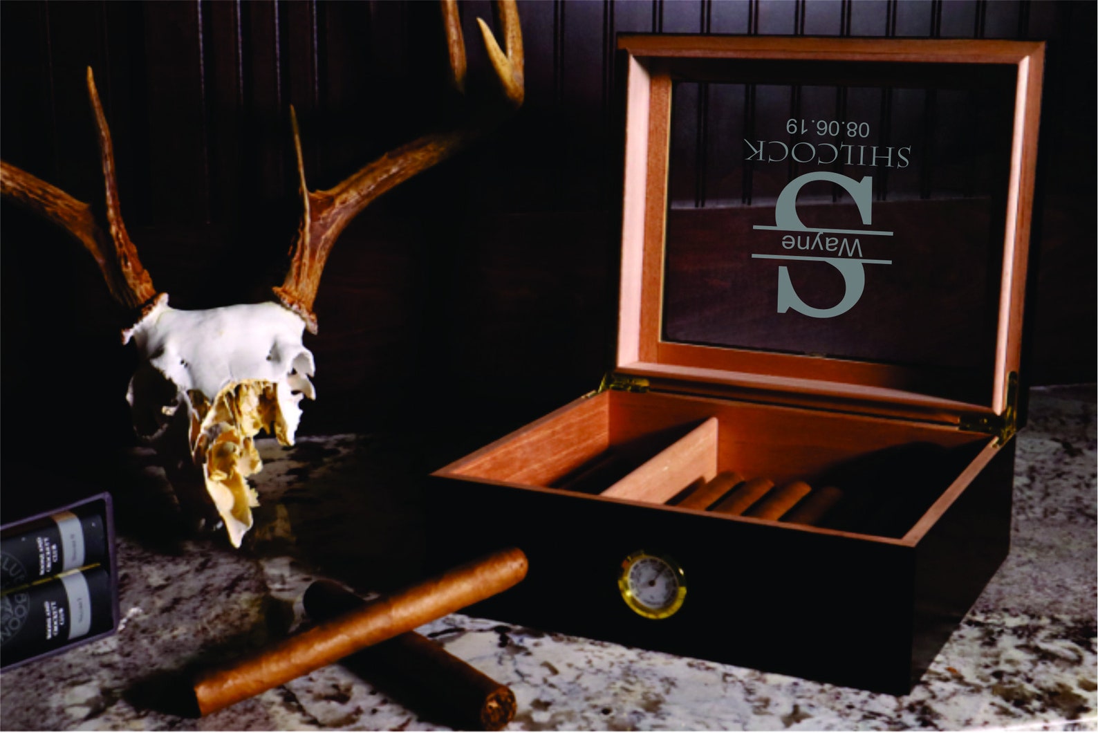 Engraved Humidor, Humidor, Cigar Humidor, Personalized Cigar Humidor ...