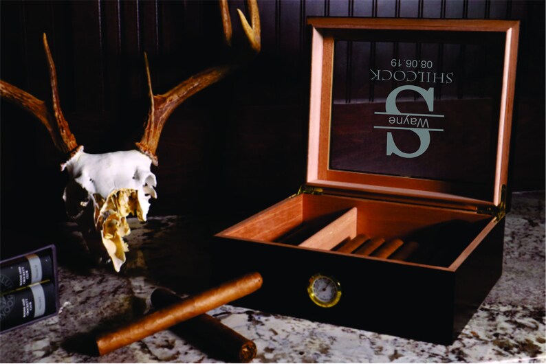 Engraved Humidor Humidor Cigar Humidor Personalized Cigar Etsy