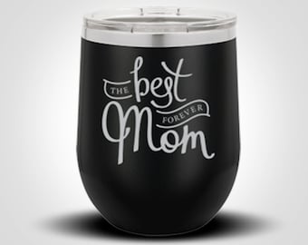 Personalisierter 12oz Weinbecher für Mama, Isolierter Weinbecher personalisiert, Personalisierter Edelstahlbecher für Muttertag, Weinbecher Mama