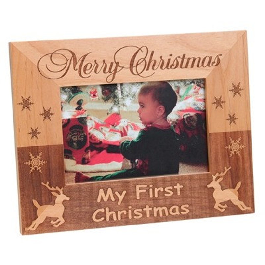 Personalized Christmas Picture Frame First Christmas Photo Etsy