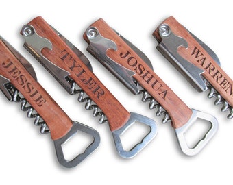 Personalized Corkscrew, Bottle Opener, Personalized Wine Corkscrew, Engraved Wine Key, Custom Wine Opener, Custom Corkscrew, Beer Opener