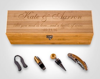 Custom Wood Wine Box, Home Sweet Home, Personalized Wine Glass, Housewarming Gift, Etched Wine Glasses, Our First Home, Realtor Closing Gift