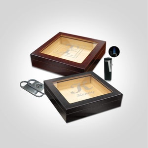 Humidor, Small Cigar Box Best Man, Personalized Cigar Humidor Gift Set, Cigar Gifts for Him, Cigar Box Set, Cigar Box Empty, Travel Humidor