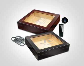 Humidor, Small Cigar Box Best Man, Personalized Cigar Humidor Gift Set, Cigar Gifts for Him, Cigar Box Set, Cigar Box Empty, Travel Humidor