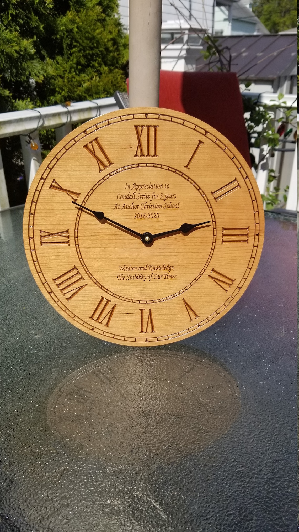 Custom Engraved Clock Personalized Wood Clock Wedding Gift Etsy