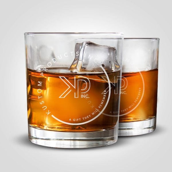 Whiskey Glasses Custom Logo Etsy