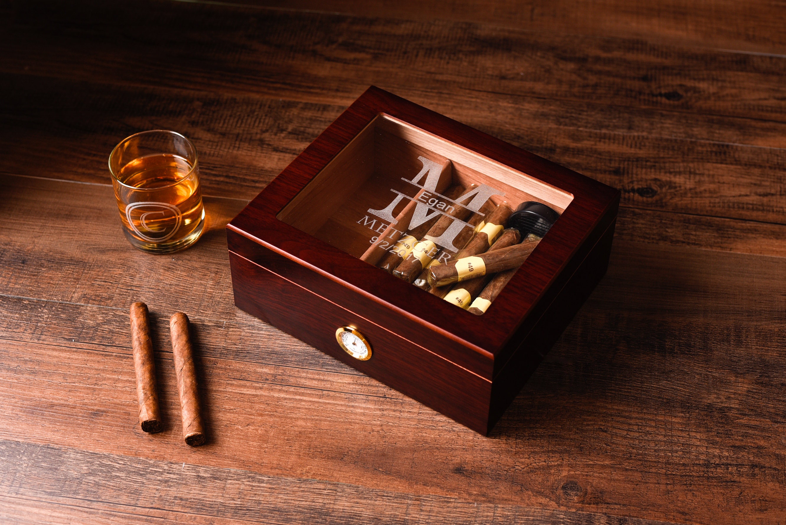 Rosewood Cigar Boxes Personalized Cigar Case Custom Cigar Etsy