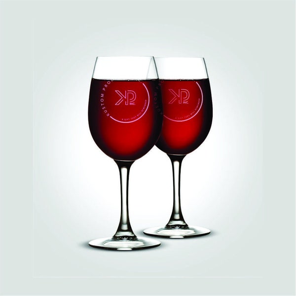 Custom Wine Glasses With Logo Etsy