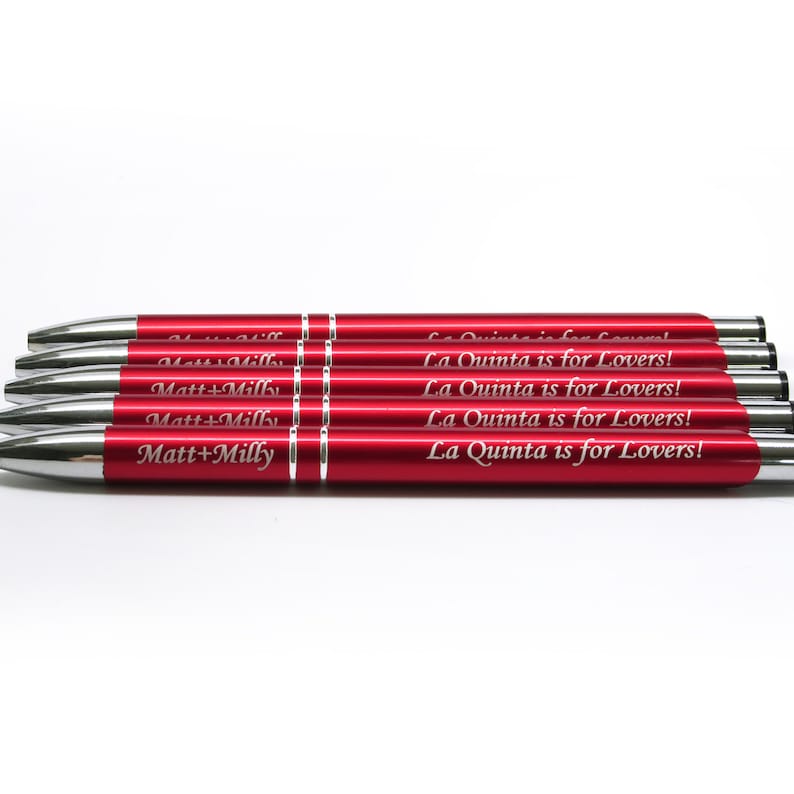 Set of 10 Custom Engraved Pen Set Saved The Date Ideas Pen Set Personalized Business Swag Engraved Pens Personalized Pens imagem 1
