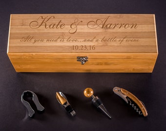 Wine Box Engagement Gift, Wedding Gift for Couple, Anniversary Wine Box, Custom Wine Box, Personalized Wine Box Wedding, Ceremony Wine Box