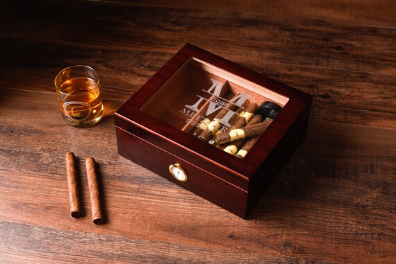 Cigar Humidor Gift Set Personalized Cigar Box Custom Wood -  Norway