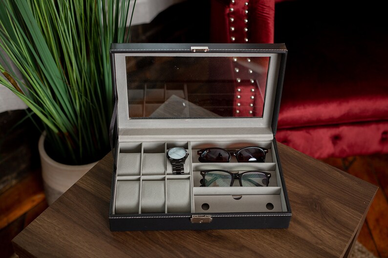 Engraved Sunglass and Watch Box Holds 6 Watches and 3 Etsy