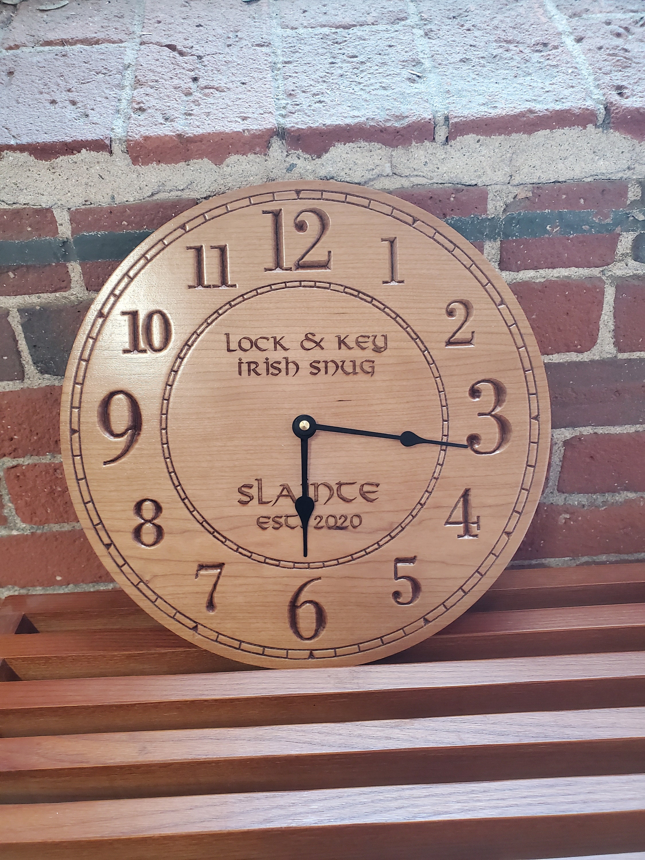 Custom Engraved Clock Personalized Wood Clock Wedding Gift Etsy