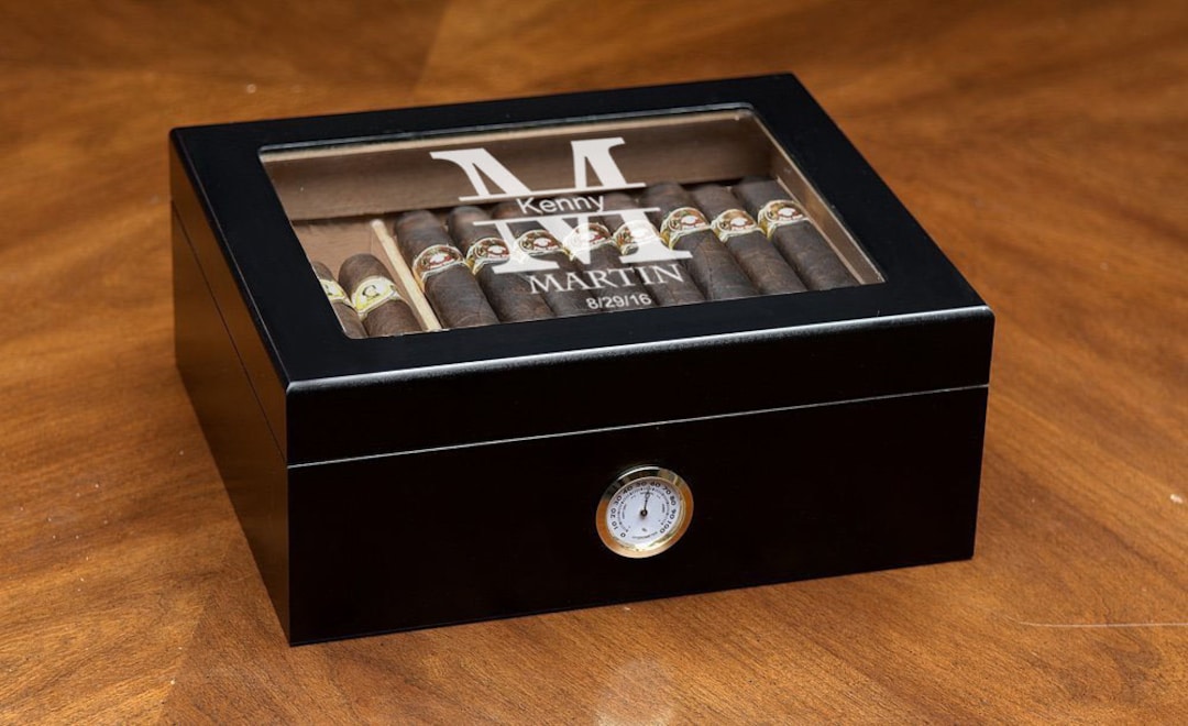 Engraved Humidor, Cigar Lighter, Personalized Cigar Humidor ...