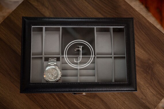 Watch Box, Man Jewelry Box, Watch Box for Man, Jewelry Box, Glass Jewelry Box, Organize Box, Watch Box for Man Personalize, Monogram Box