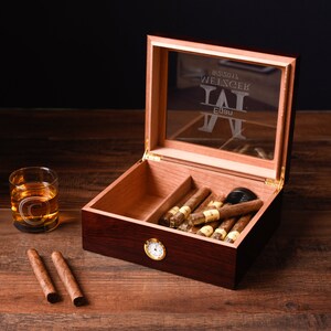 Engraved Humidor, Humidor, Cigar Humidor, Personalized Cigar Humidor ...