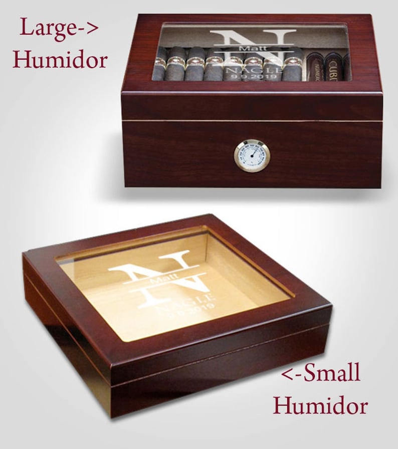 Gravur Humidor, ZigarrenFeuerzeug, Zigarrenfeuerzeug, Personalisierter Zigarren Humidor, Personalisierter Aschenbecher, Benutzerdefiniertes Humidor Geschenkset für Ihn, Zigarrenbox leer, Schwarz Bild 3