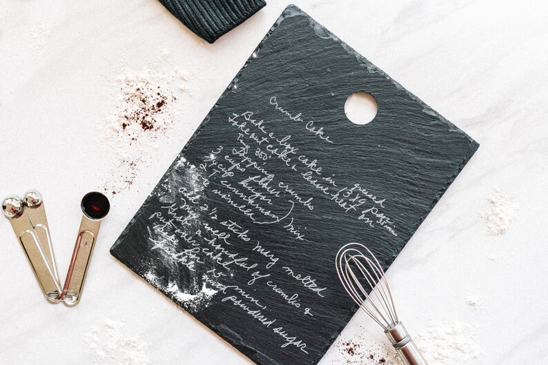 Cheese Board Personalized, Housewarming Gift, Slate Kitchen Cutting Board, Engraved Handwritten Recipe, Our First Home, Home Sweet Home Gift image 5