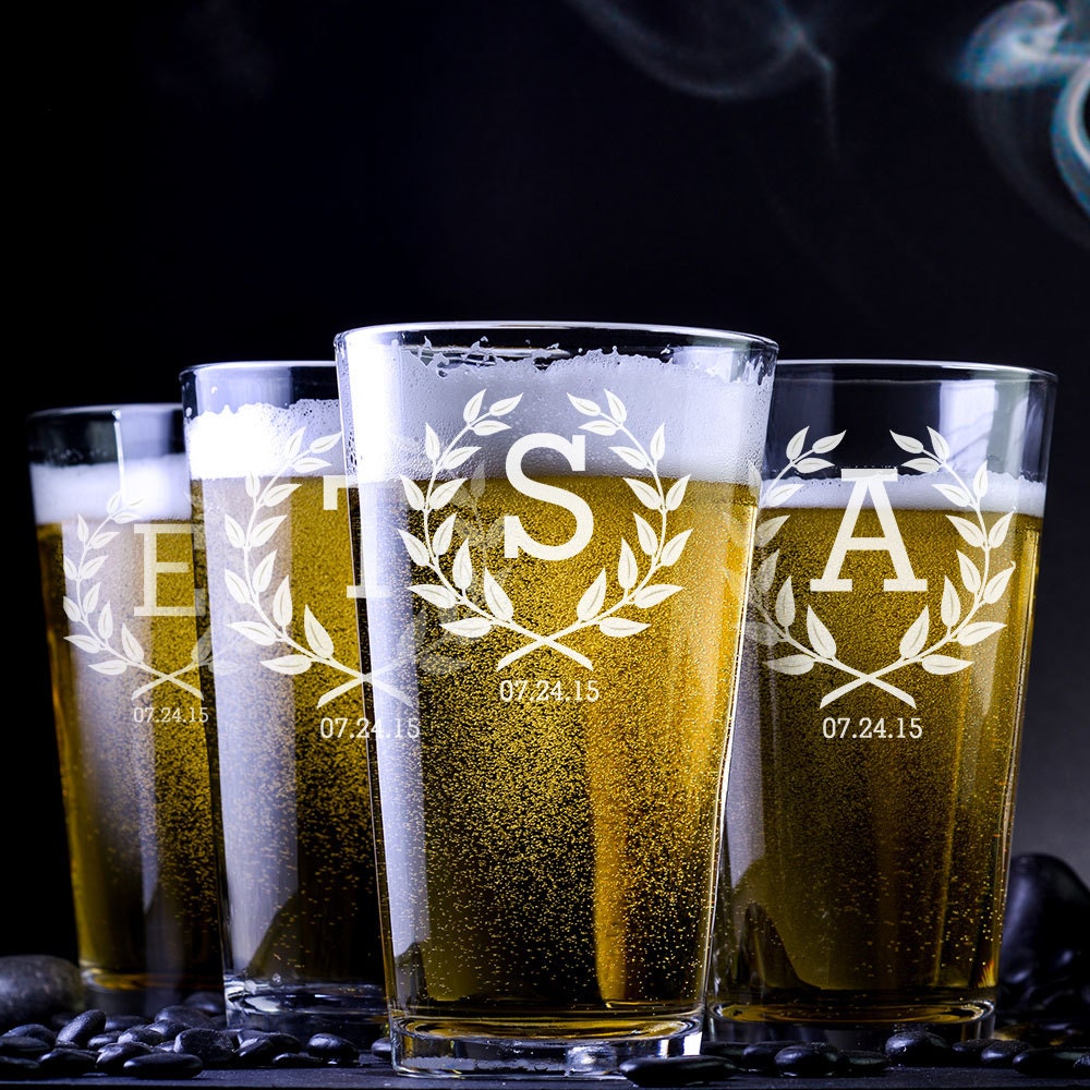 Groomsmen Gift Ideas Pint Glasses Custom Pint Glasses Etsy