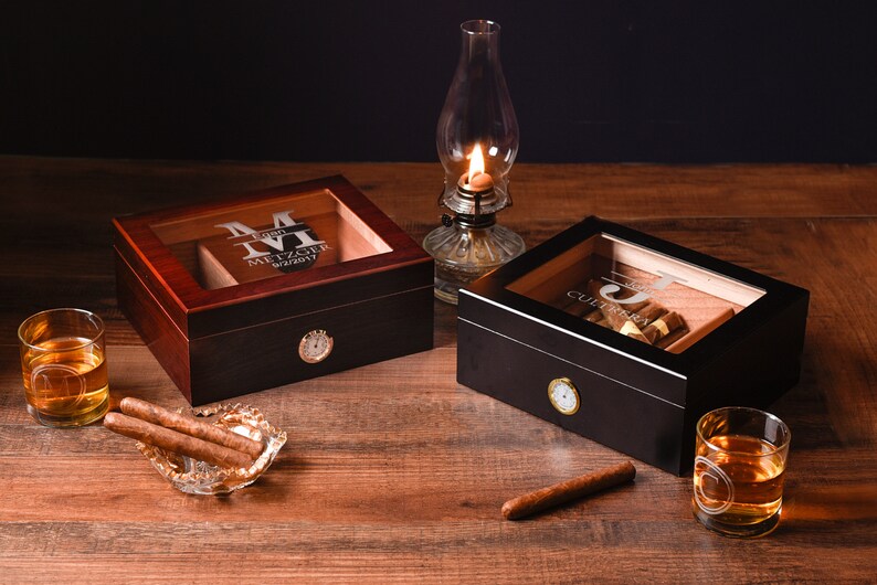 Engraved Humidor Humidor Cigar Humidor Personalized Cigar Etsy