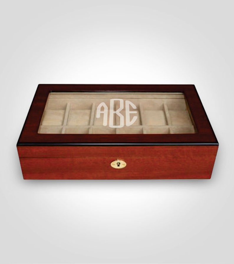 Engraved Cherry Wood Watch Box Holds 12 Watches Watch Box Etsy