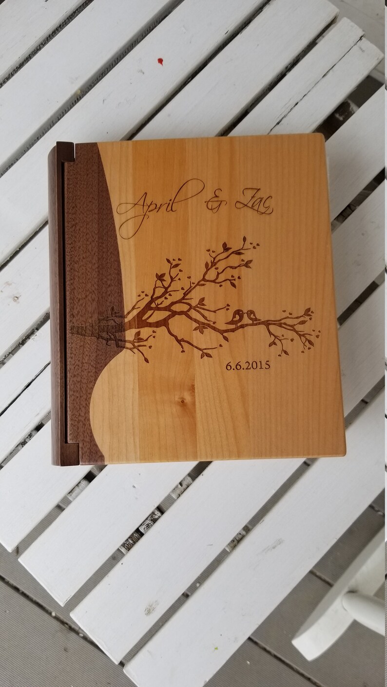 Personalized Wood Photo Album Wedding Album Valentines Day Etsy