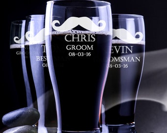 Pilsner Wedding Glass, Engraved Beer Glass, Personalized Groomsmen Beer Mug, Groomsmen Proposal Gift, Custom Pilsner Glass for Best Man