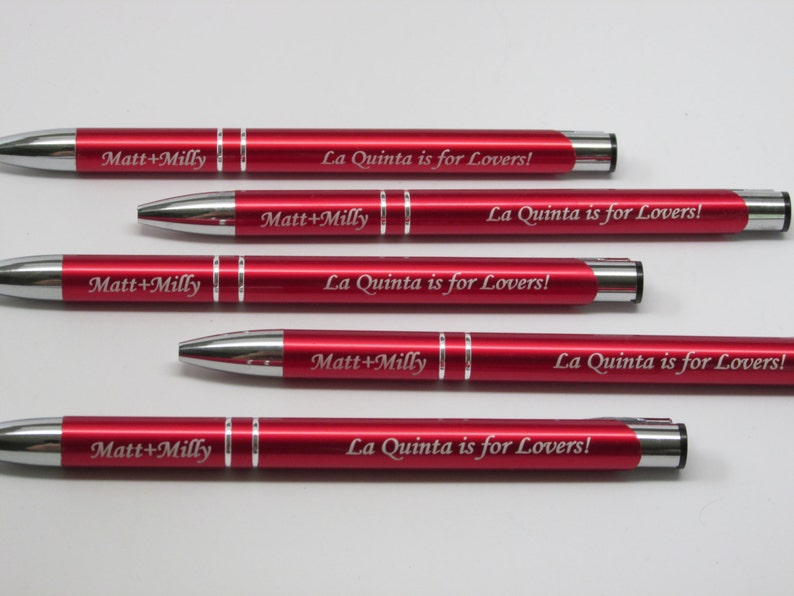 Set of 10 Custom Engraved Pen Set Saved The Date Ideas Pen Set Personalized Business Swag Engraved Pens Personalized Pens imagem 4