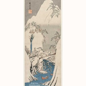 Japanese Art, The Fuji River in the Snow, Edo period, Utagawa Hiroshige, Japanese painting, Japanese printable, Digital download , Japan