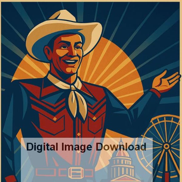 Big Tex State Fair of Texas digitale print art-decostijl