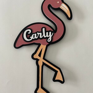 Small 5"  Personalized Flamingo cruise door decoration with Magnet option