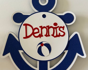 Small 6" Personalized anchor Cruise Door Decoration with Magnet option