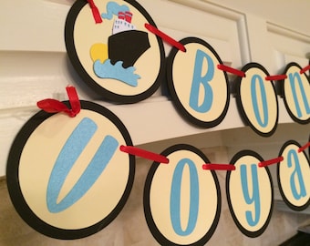 Nautical "Bon Voyage" Cruise mini banner with Magnet option
