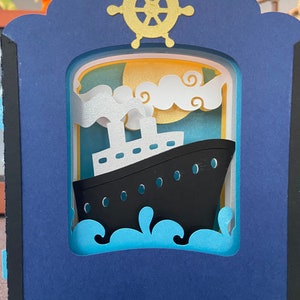 Cruise Ship shadow box Pop-Up Card