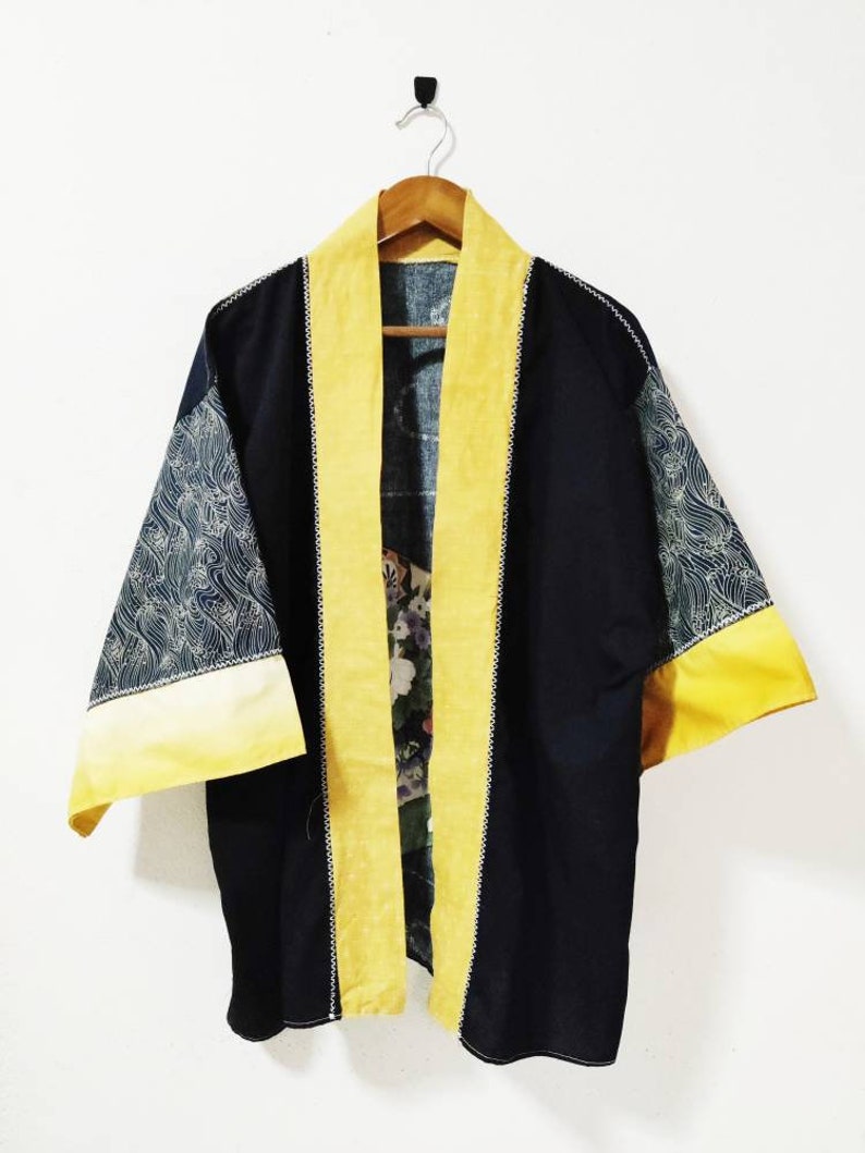 Japanese Happi style Coat with kimono fabric | Etsy