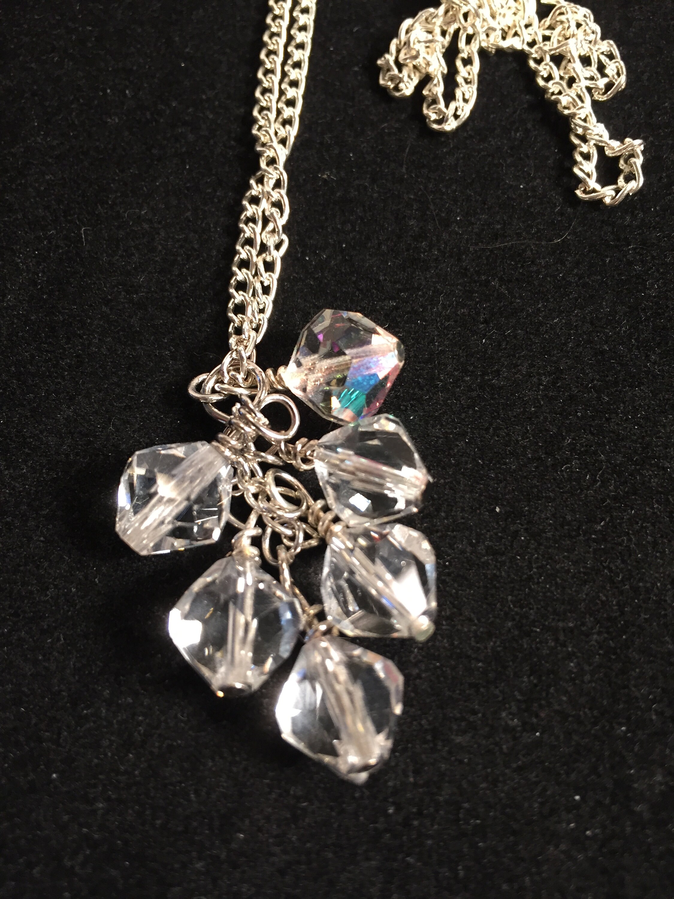 Crystal Bead Dangle Pendant Necklace 164 Etsy