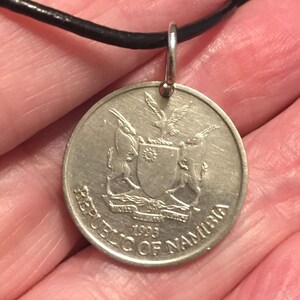 Namibia Coin Necklace, Pendant Necklace, year 1993, # 3