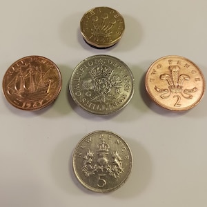England Coin Magnets, Set of 5 Magnets, #8