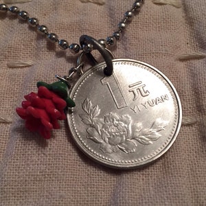 China Coin Necklace. Pendant Necklace, year 1998, #1