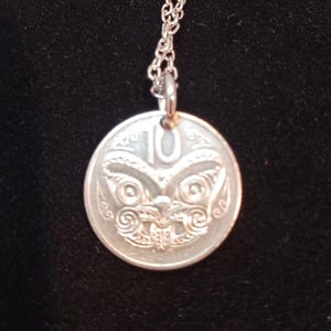 New Zealand Coin Pendant Necklace, Year 1982, # 8
