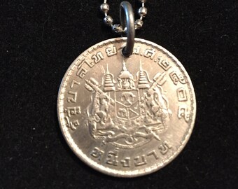 Thailand Coin Necklace, Pendant Necklace, year unknown
